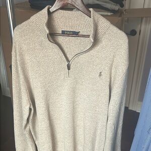 Polo by Ralph Lauren Men's Beige Zip-Up Sweater